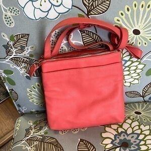Coral colored, non-branded purse